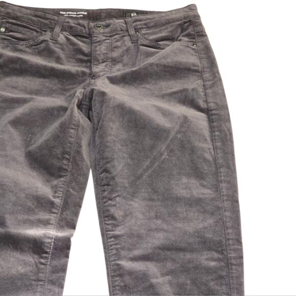 AG Adriano Goldschmied Black Grey Velvet Stevie Ankle Jeans Size 25 - Picture 10 of 14